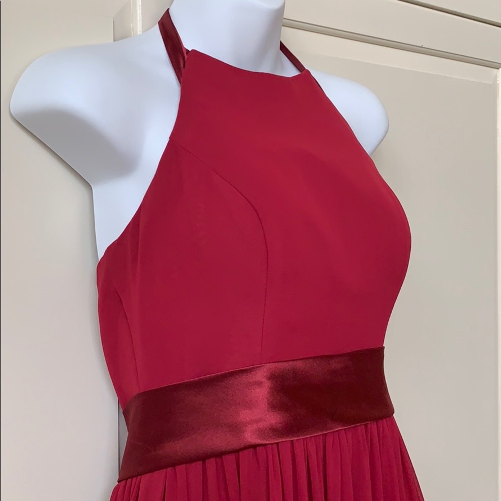 Burgundy Maxi Halter Dress - Picture 5 of 8